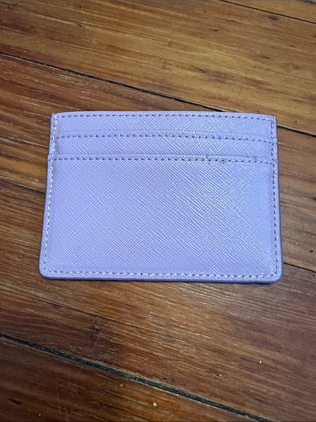 New 14  Union Lilac Saffiano Leather Card Holder